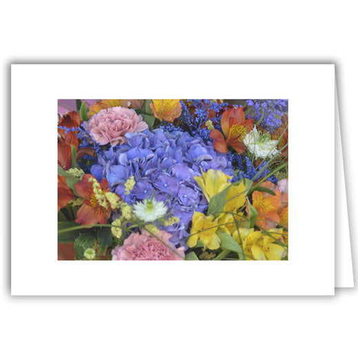 Helen Eddy photo card - Blue Hydrangea in Bouquet - Item 336D-16