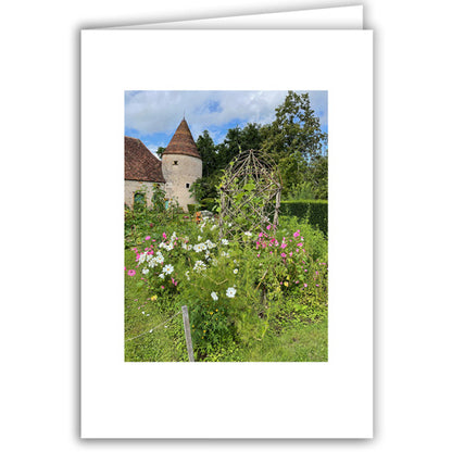 Helen Eddy photo card - Chateau de Sercy - Hollyhocks - Item 370D-66