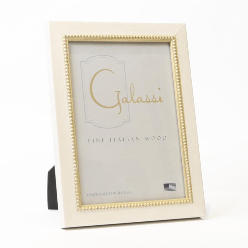 F.G. Galassi 5x7 Ivory / White with gold lip ready made picture frame - style 39557