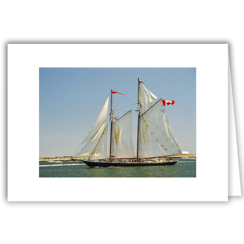 Helen Eddy photo card - Ship Trailing Canadian Flag - Tall Ships - Item 1244-2A