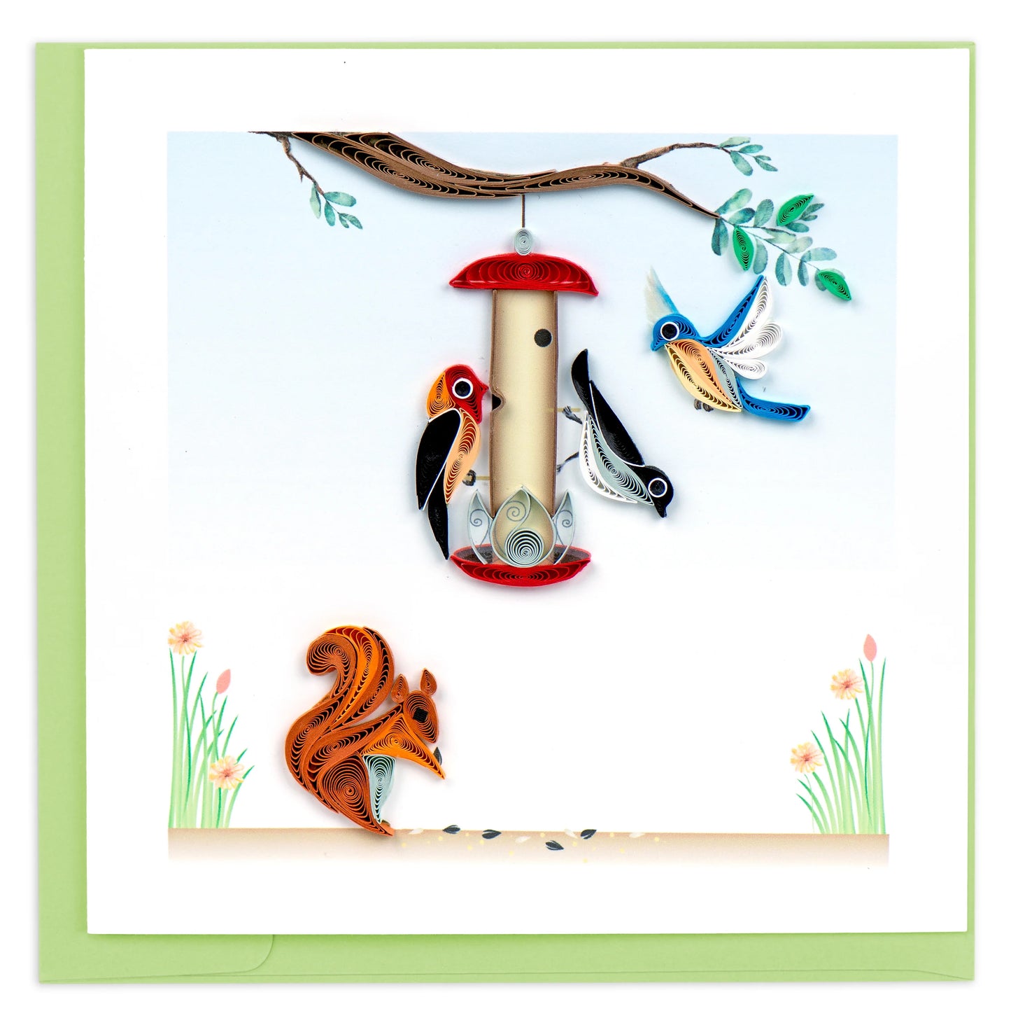 Quilling Card  "Bird Feeder" style BL1186