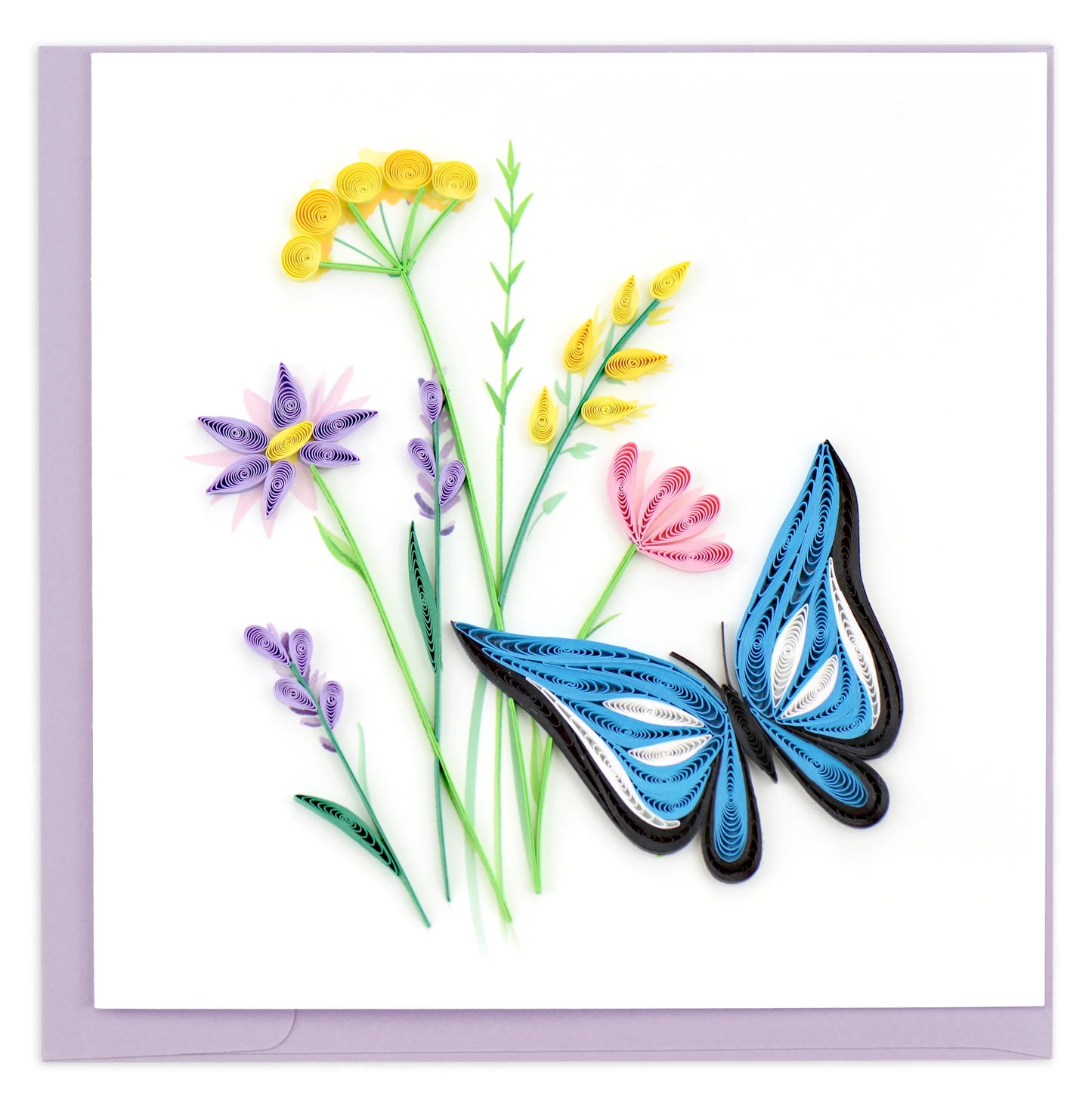 Quilling Card  "Butterfly & Wildflowers"  style BL1318
