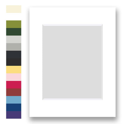 Archival Matting 11x14 with One Custom Size Opening - in colors