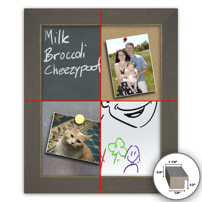 Frame It gray and gold 24x24 Framed Memo Board - style 42B