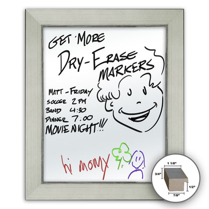 Frame It white and silver 24x30 Framed Memo Board - style 041B