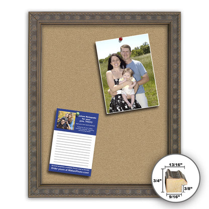 Frame It deco walnut 16x20 Framed Memo Board - style 94B