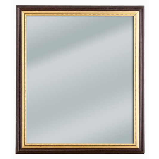 Two tone Brown and Gold wood mirror 16 1/4" x 14 1/4"
