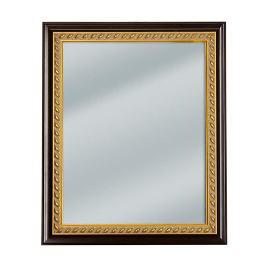 Braided dark wood framed mirror 20" x 24"