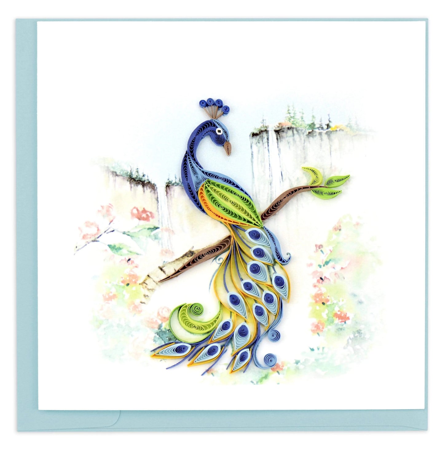 Quilling Card  "Posing Peacock Feather" style BL1310