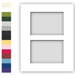 Acid free window matting in colors for 11x14 frames designed to hold two pictures at Frame It / Waban Gallery