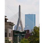 Boston Hancock Tower and Zakim Bridge photograph by Kurt Neumann