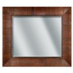 Curved Cross-Grain Cognac Wood Mirror - 32¾x28¾" | Frame It/ Waban Gallery