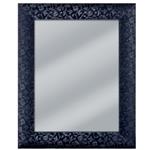 Framed Mirror in a 3 3/8 Wide Blue Damask Fabric Wrapped Wood Frame - Size 24x30 | Frame It Waban Gallery