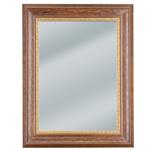 Dark toned wood framed mirror with baroque inner lip 21 3/4 x 28 3/4  | Frame It Waban Gallery