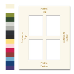 8x10 Foil-Printed Archival Matting - Four Openings