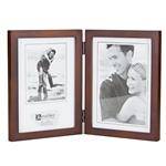 Malden international 5x7 Walnut Vertical Hinged Double Ready Made Frames - style 6418-57DV | Frame It/ Waban Gallery