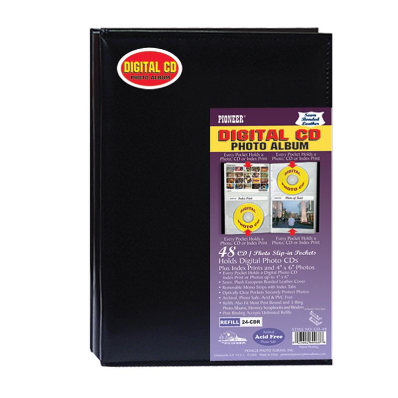 Pioneer 48-Pocket black leather CD and Photo Album - style CD-48 at Frame It Waban Gallery