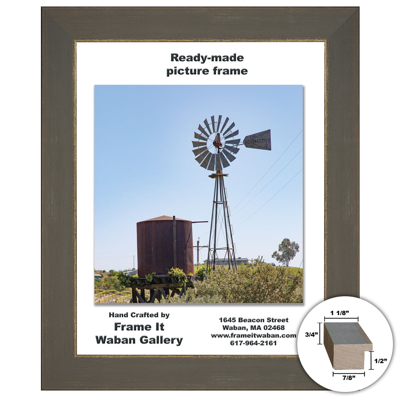 Waban Collection gray & gold 12x18 picture frame - style 42B