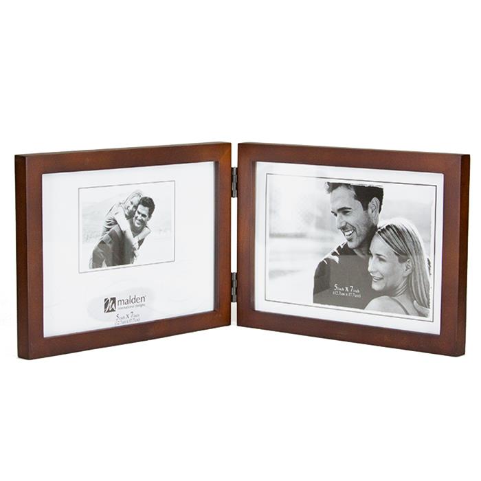 5x7 hinged double discount picture frame
