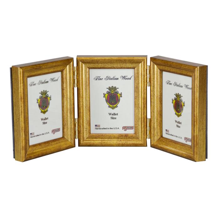 F.G. Galassi Gold 2.5x3.5 hinged triple ready made frame style 13723V3 | Frame It Waban Gallery
