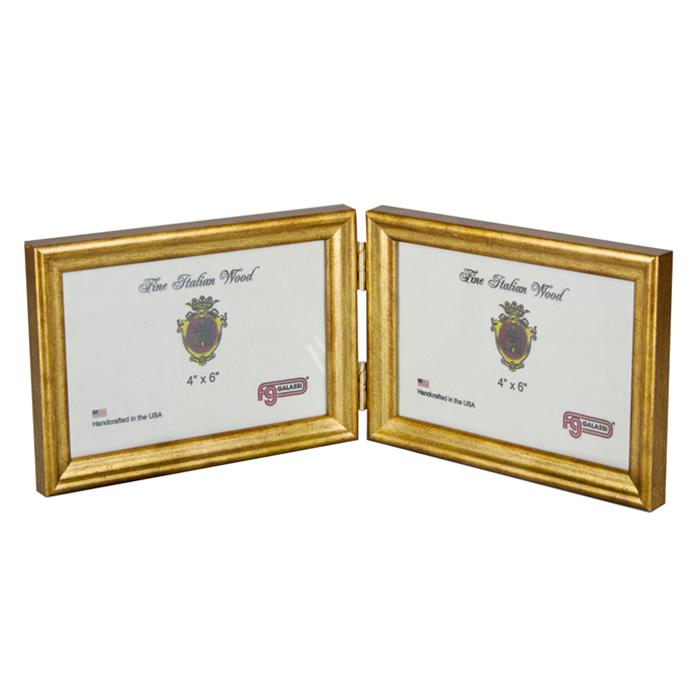 F.G. Galassi gold 4x6 hinged double ready made frame - style 13746H2 | Frame It Waban Gallery