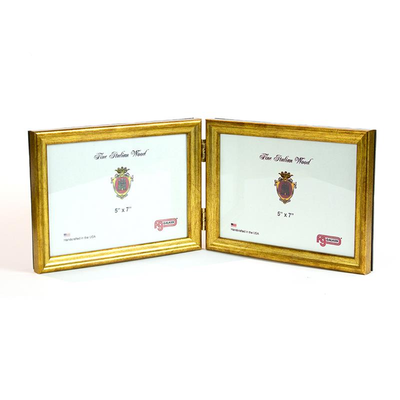 F.G. Galassi 5x7 gold hinged pair ready made picture frame - 13757H2
