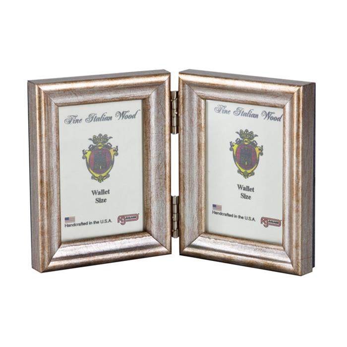 F.G. Galassi Silver 2.5x3.5 Hinged Double Ready Made Wood Frame - style 13823V2 | Frame It Waban Gallery