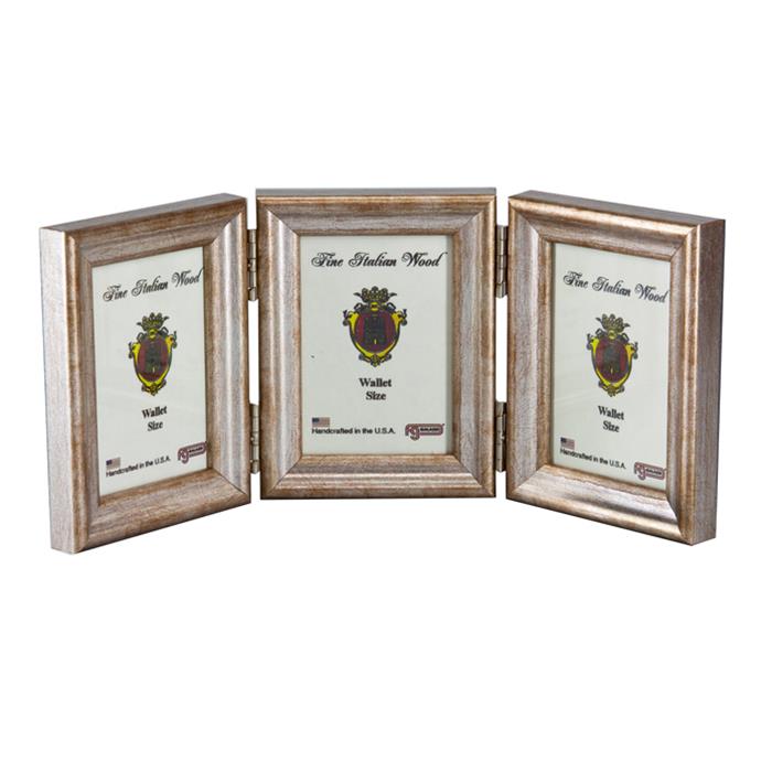 F.G. Galassi Silver 2.5x3.5 Hinged Triple Ready Made Wood Frame - style 13823V3 | Frame It Waban Gallery