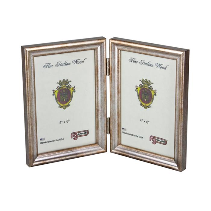 F.G. Galassi Silver 4x6 Hinged Double Ready Made Wood Frame - style -13846V2 | Frame It Waban Gallery
