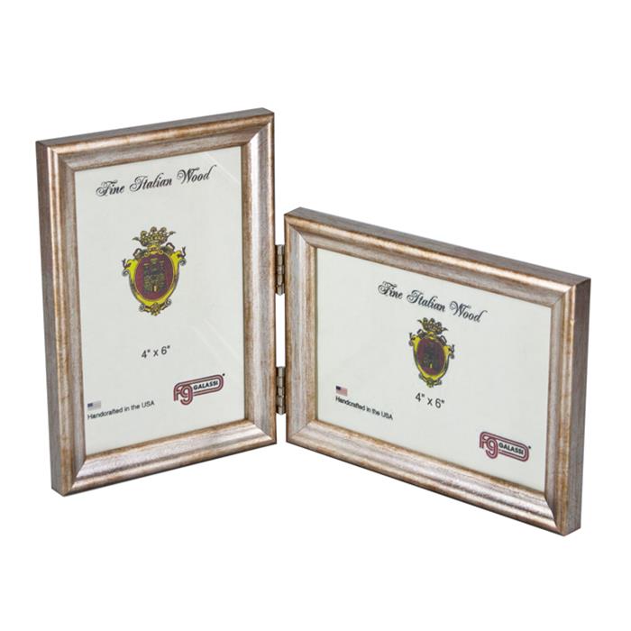 F.G. Galassi Silver 4x6 Hinged Vertical and Horizontal Ready Made Wood Frame - style 13846VH2 | Frame It Waban Gallery