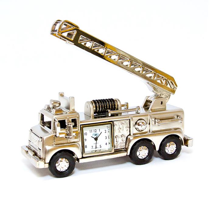 Sanis Enterprises Inc Metal Fire Truck Desk Clock St972z Tr