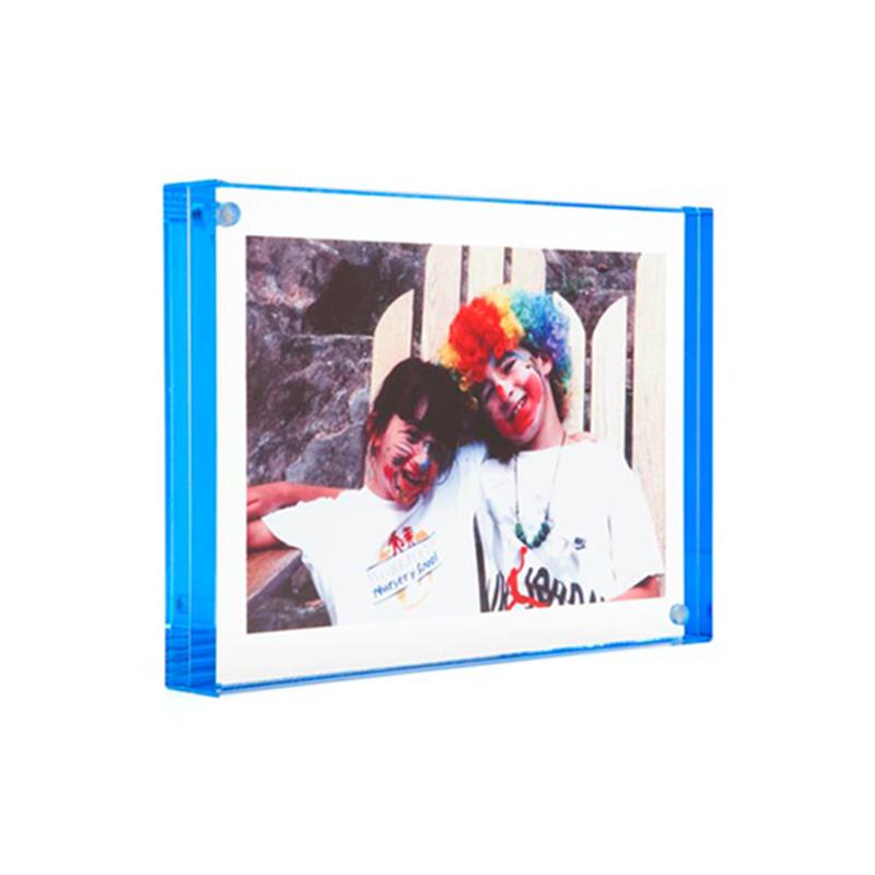 Canetti 3.5 x 5 acrylic photo frame with blue edge - LC303B