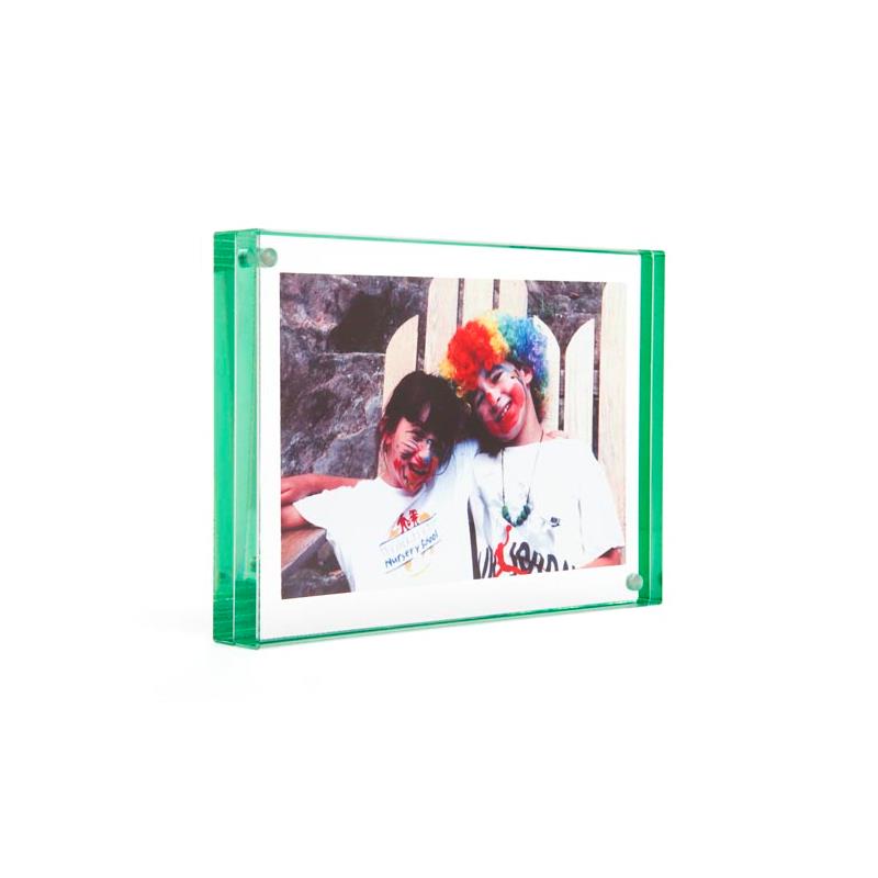 Canetti 3.5 x 5 acrylic photo frame with green edge - LC303G