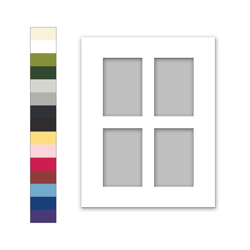 Window Matting for 11x14 picture frames designed to hold 4 pictures at Frame It / Waban Gallery