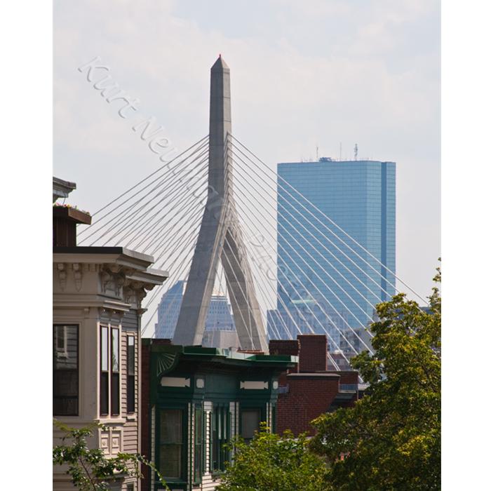 Boston Hancock Tower and Zakim Bridge photograph by Kurt Neumann