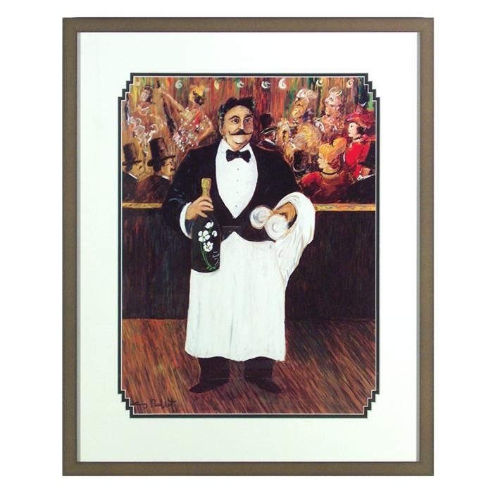framed artwork French Waiter by Guy Buffet