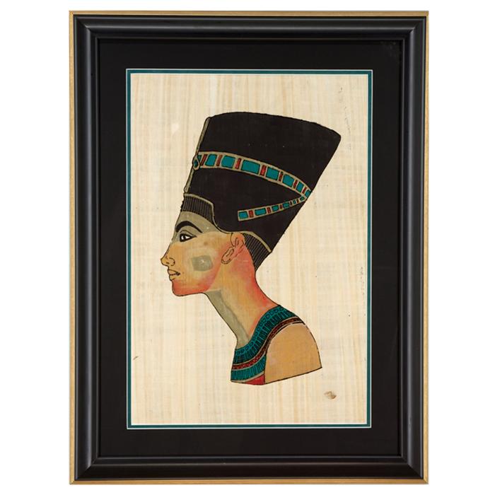 framed papyrus artwork Egyptian Queen Head