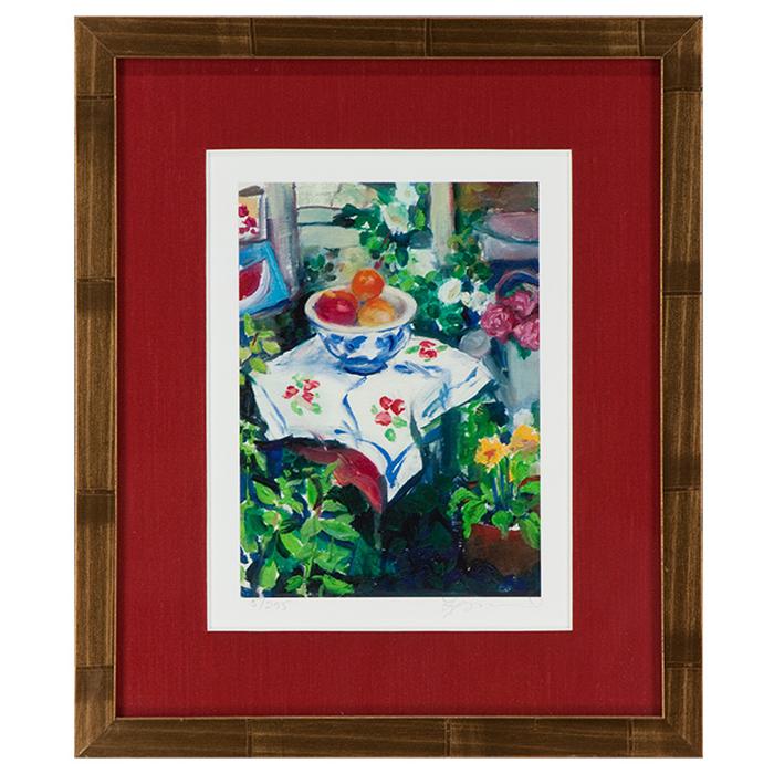 framed artwork "Fruitbowl on Table" by Lillian Fitzgerald