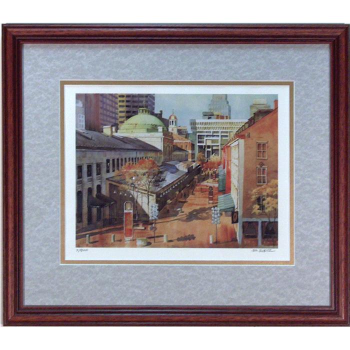 framed artwork Quincy Market by Frederick Kubitz