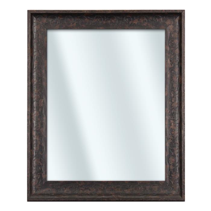 Distressed Black Wood Mirror with low floral relief - 14x17&#34 | Frame It Waban Gallery
