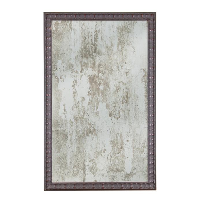 Detailed checkered silver framed mirror 13 1/2 x 15 1/2 | Frame It Waban Gallery