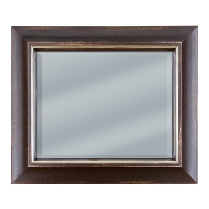 Distressed swan dark wood framed mirror 23 1/4 x 27 1/4 | Frame It Waban Gallery