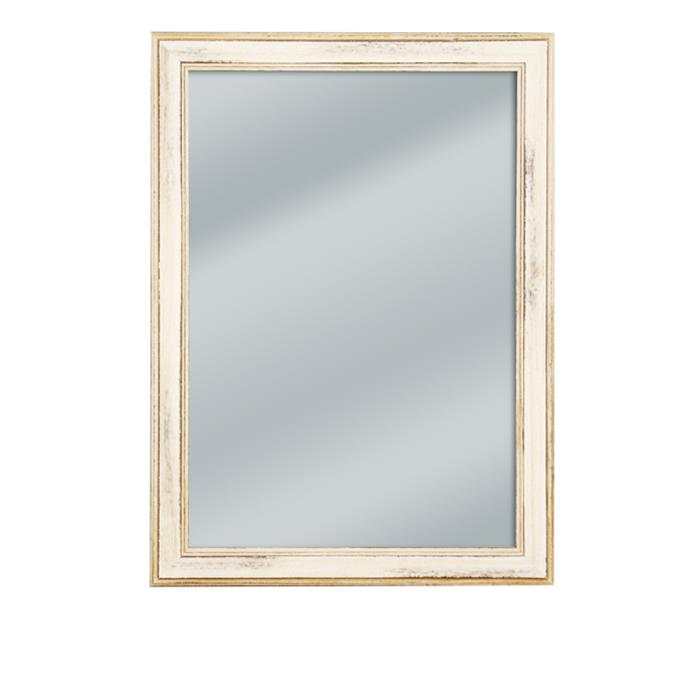 Distressed off-white framed mirror 13 1/4 x 18 1/4 | Frame It Waban Gallery