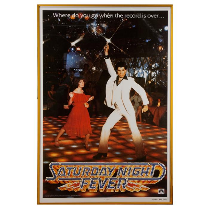 Framed Saturday Night Fever movie poster