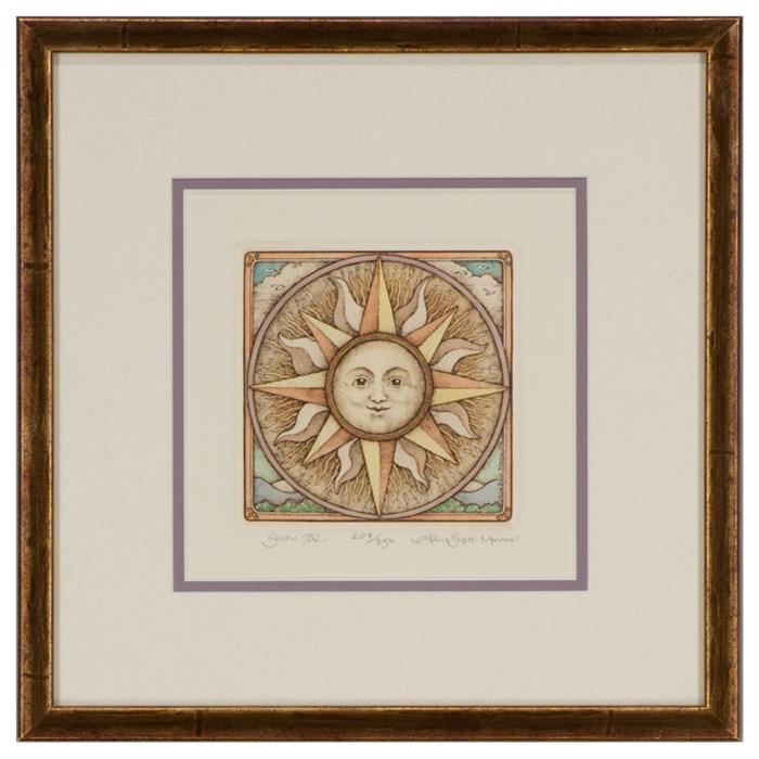 framed artwork "Sun IV" by Alice Scott-Morris