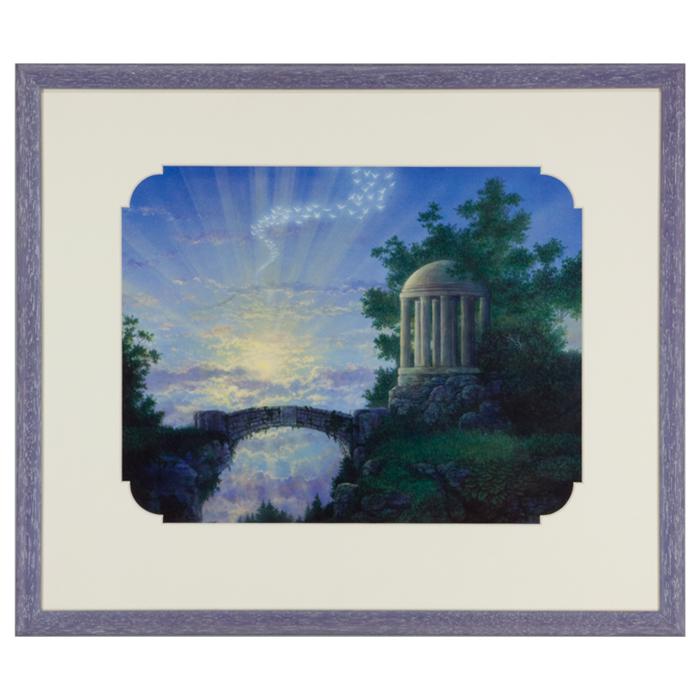 framed artwork "Sunset Over Bridge" by Unknown