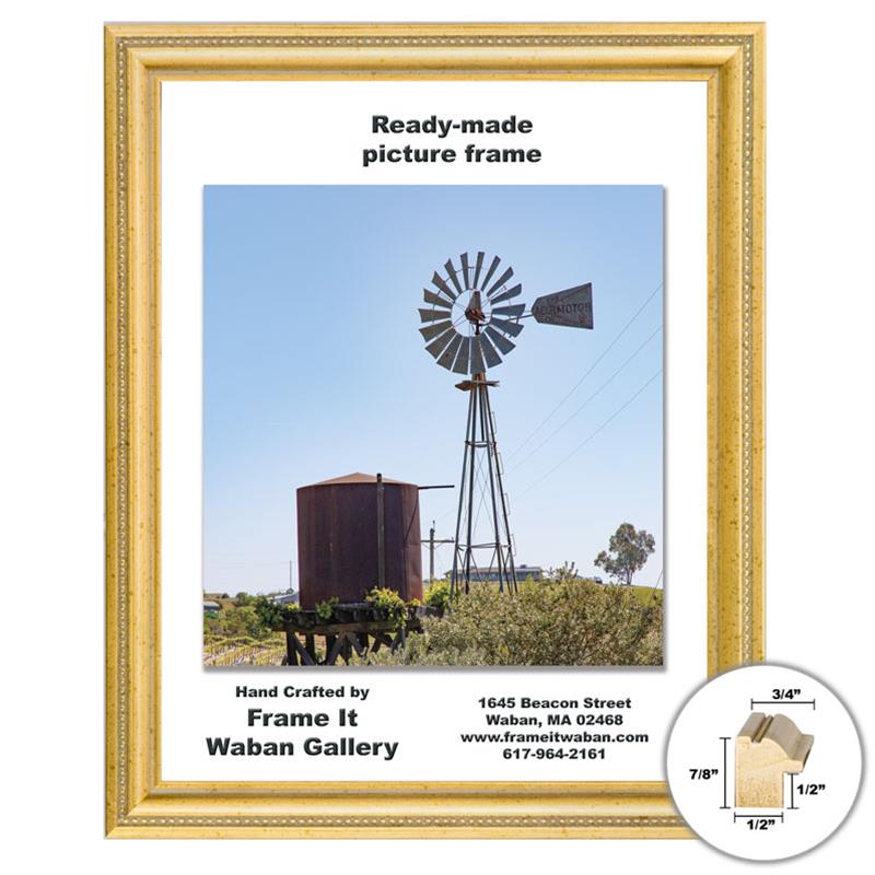 Waban Collection gold wood 11x14 picture frame style WC21 at Frame It Waban Gallery 