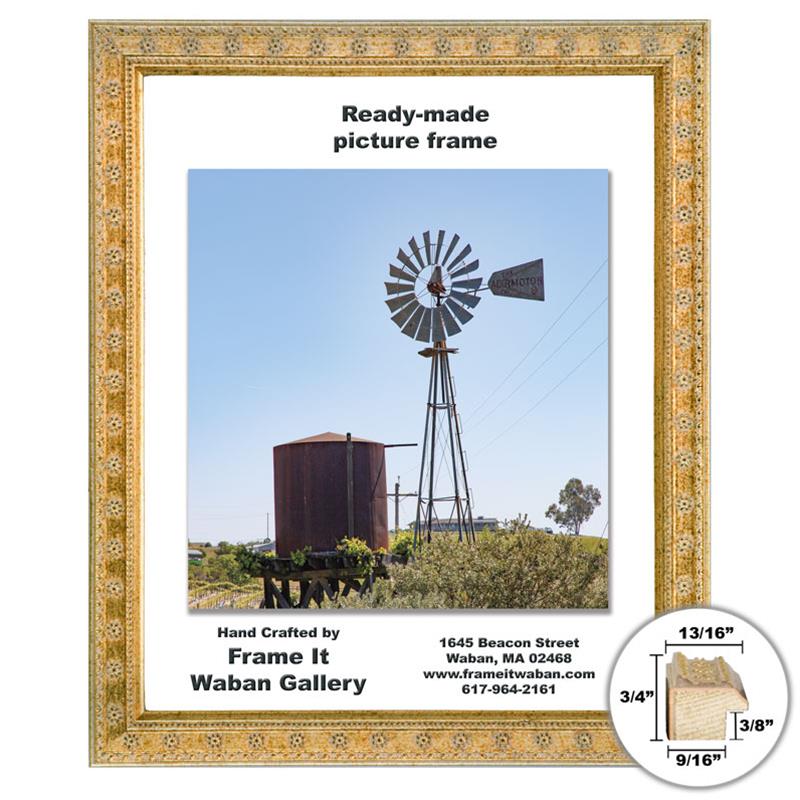 Waban Collection gold wood 12x18 picture frame style 93B at Frame It Waban Gallery
